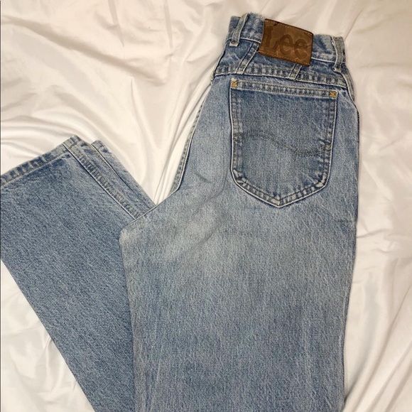 ✿ Rare Vintage Lee Rider Light Wash High Waist Straight Leg Jeans Size 24 - Picture 7 of 7